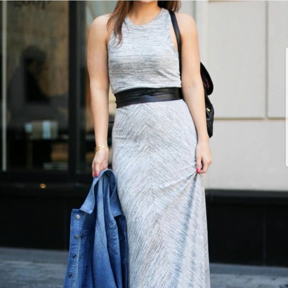 Lou & Grey Space Dye Maxi Dress Soft Knit Sleeveless Marled Summer  M - Picture 3 of 11